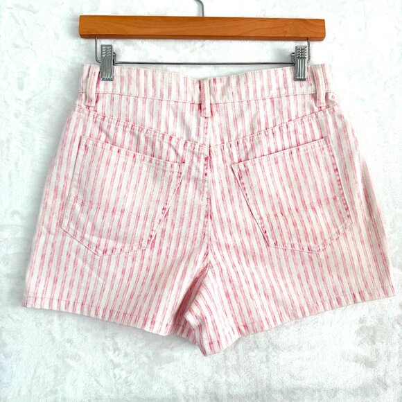 Faherty Topsail Shorts Womens 27 Pink Railroad Stripe High Rise Pockets NEW - Picture 3 of 9